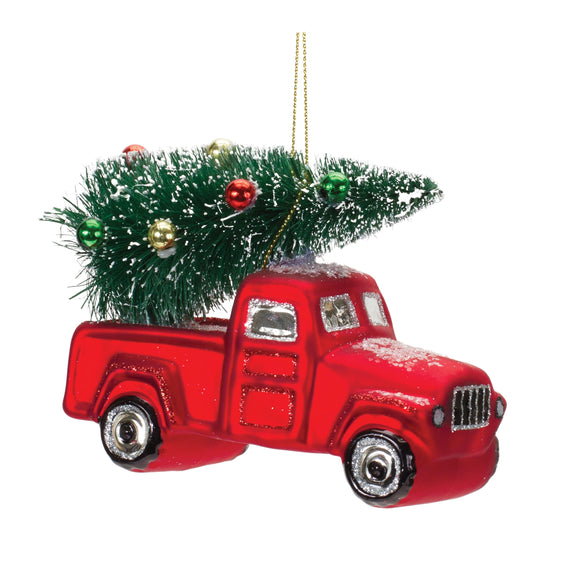 Glittered-Glass-Pickup-Truck-Ornament,-Set-of-6-Ornaments