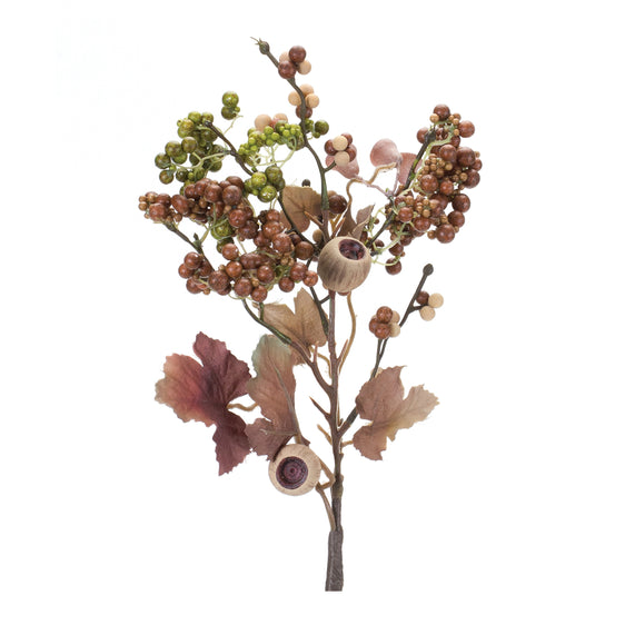 Harvest-Leaf-and-Berry-Pod-Spray,-Set-of-12-Faux-Florals