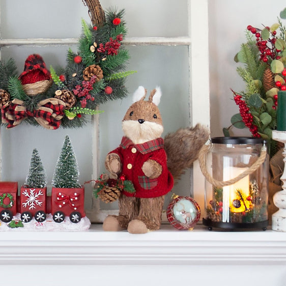 Pier 1 Standing Woodland Squirrel With Pinecone