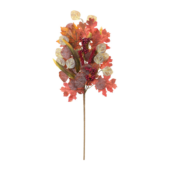 Mixed Fall Foliage Leaf Stem, Set of 2