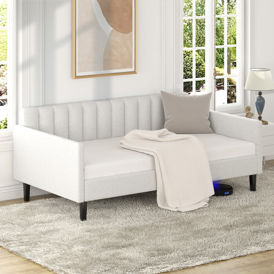 Elena-Twin-Size-Cream-Ivory-Boucle-Upholstered-Daybed-Beds