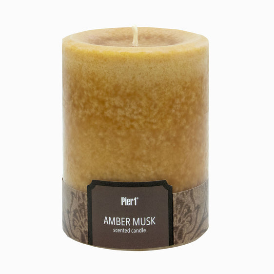 Pier-1-Amber-Musk-3x4-Solid-Pillar-Candle-Pillar-Candles