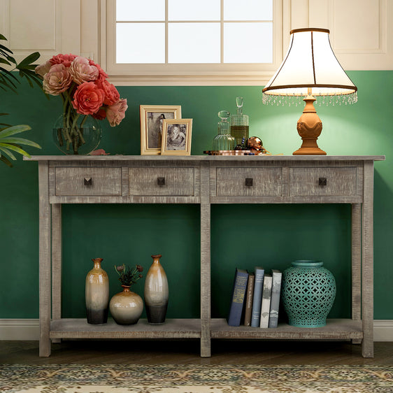 Hayden-59''-Rustic-Console-Table-with-4-Drawers-and-Bottom-Shelf-Consoles