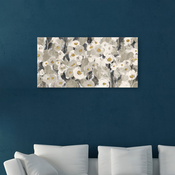 Velvety Florals Neutral Canvas Giclee