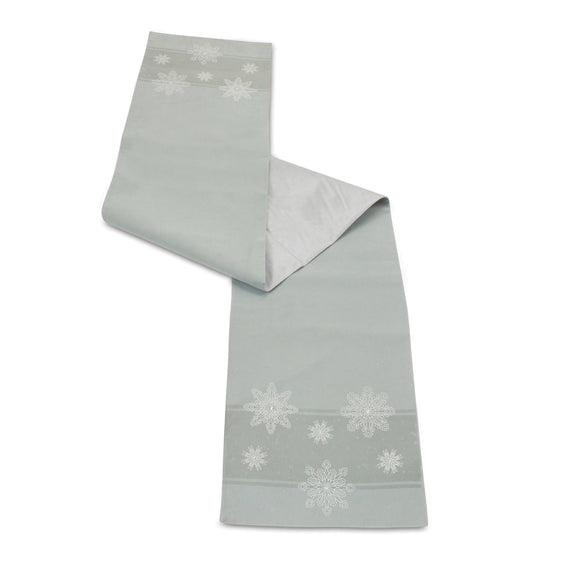 Embroidered Snowflake Table Runner 72"