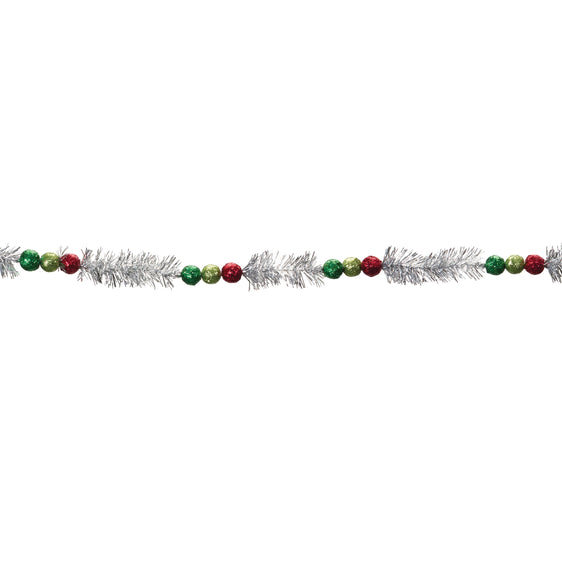 Beaded-Tinsel-Garland,-Set-of-6-Garland