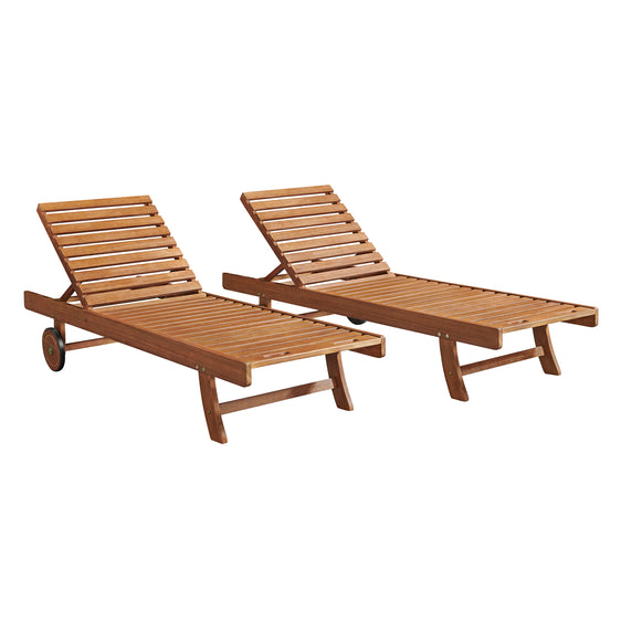 Light-Brown-Oil-Caspian-Eucalyptus-Wood-Outdoor-Lounge-Chair,-Set-of-2-Outdoor-Seating