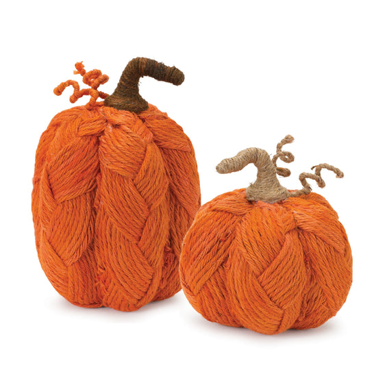 Woven-Rope-Pumpkin,-Set-of-2-decorative