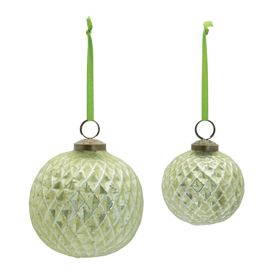 Textured Glass Ball Ornament, Set of 6