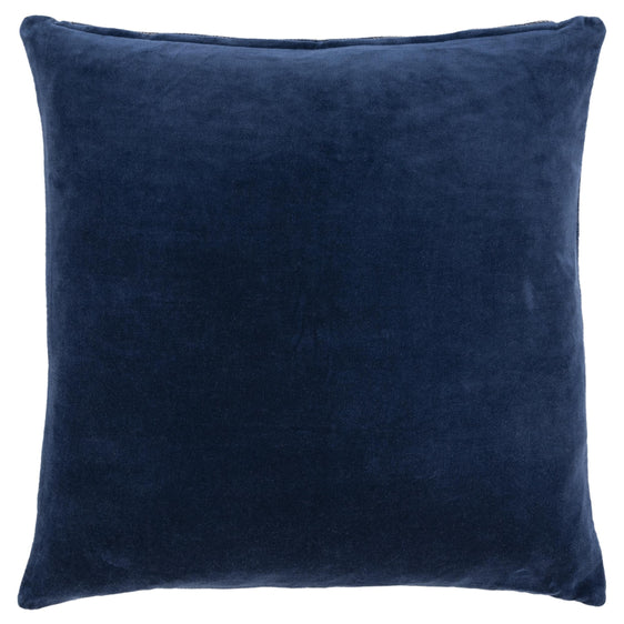 Navy Blue Velvet Woven Decorative Throw Pillow