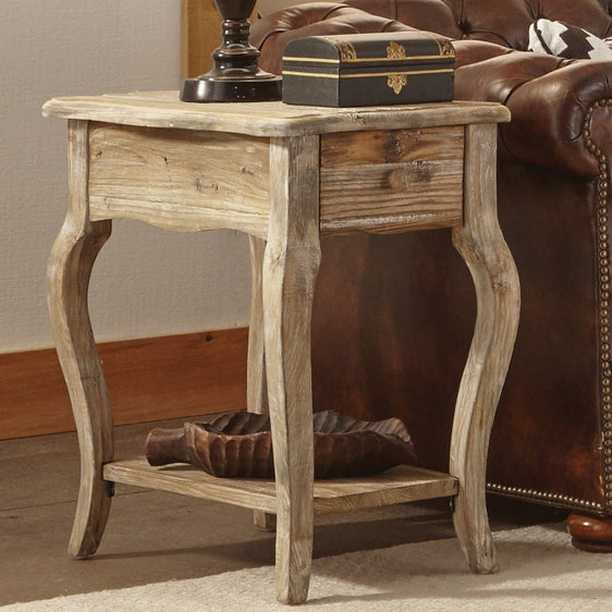 Rustic-Reclaimed-Chairside-Table,-Driftwood-End-Tables