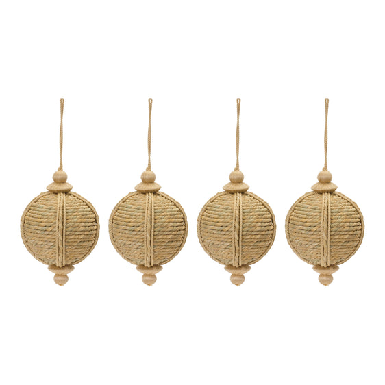 Jute Onion Ornament, Set of 4