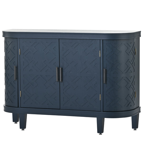 Accent Storage Cabinet Sideboard with Antique Pattern Doors