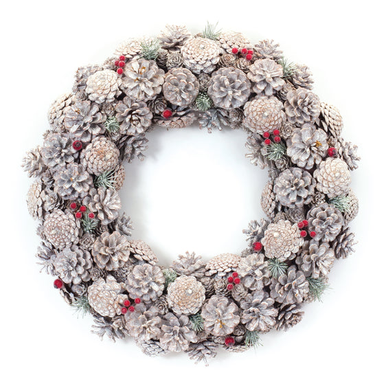 Pinecone Berry Wreath 19"