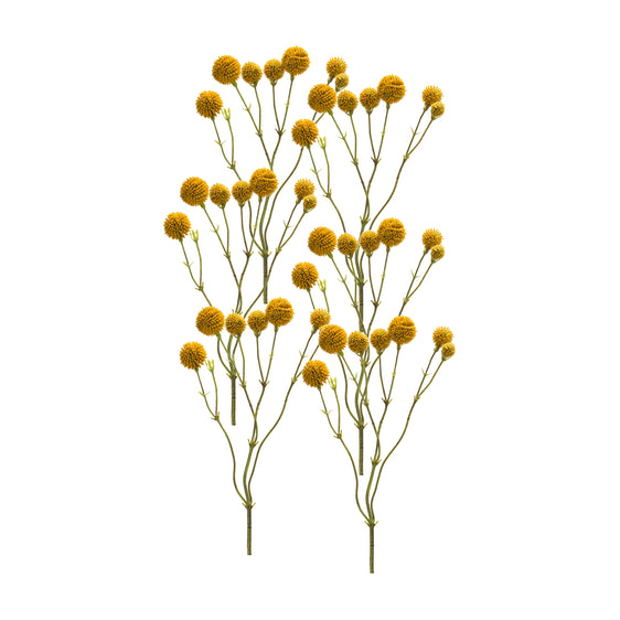 Yellow-Pod-Twig-Spray,-Set-of-6-Faux-Florals