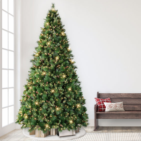 9-ft-Pre-lit-Christmas-Tradition-Pine-Tree-with-Clear-Lights-&-Metal-Stand-Christmas-Trees