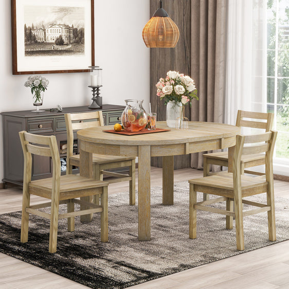 Kendall-5-Piece-Dining-Table-Set-with-Storage-Drawers-and-4-Chairs-Dining-Set