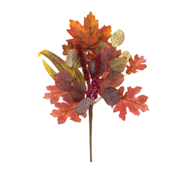 Mixed Fall Foliage Leaf Pick, Set of 6