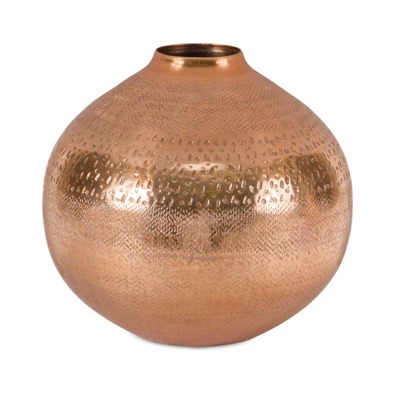 Copper Metal Vase, Set of 2