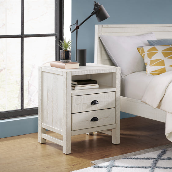 Windsor-2-Drawer-Wood-Nightstand,-Driftwood-White-Children's-Furniture