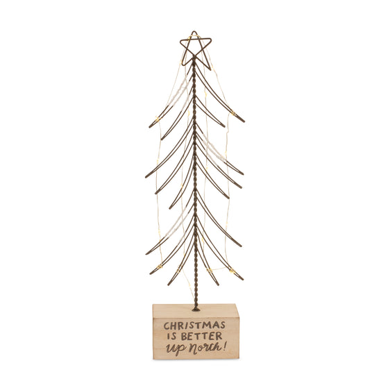 LED Up North Sentiment Tree Decor, Set of 3