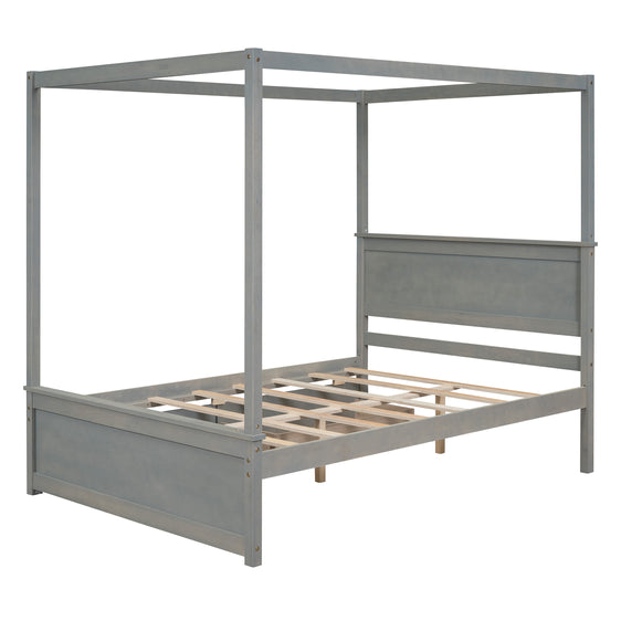 Hughes Canopy Platform Bed with Two Drawers and Support Slats