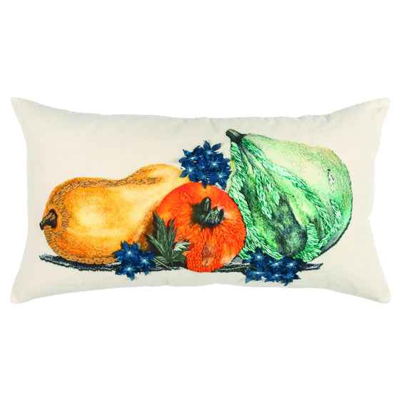 Screen Print And Embroidery Cotton Gourd Still Life Pillow Cover