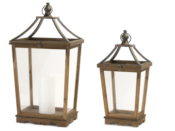 Natural-Wooden-Lantern-with-Open-Top-(set-of-2)-Brown-decorative