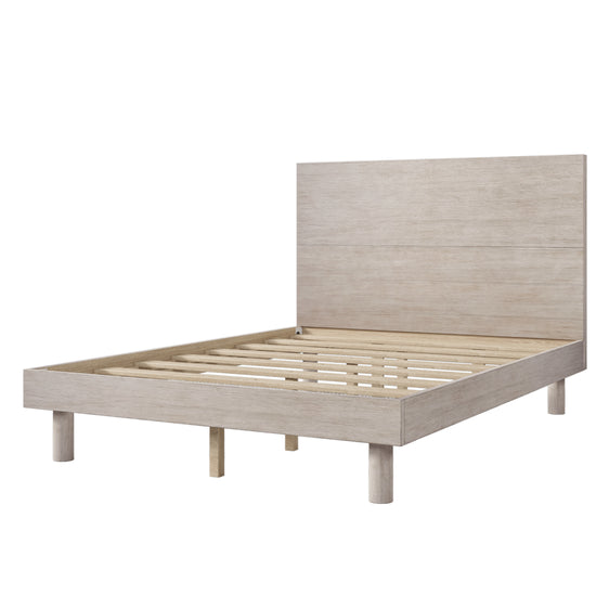 Solid Wood Grain Platform Bed Frame