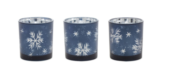 Frosted-Votive-Candle-Holder-with-Snowflake-Design,-Set-of-3-Decor