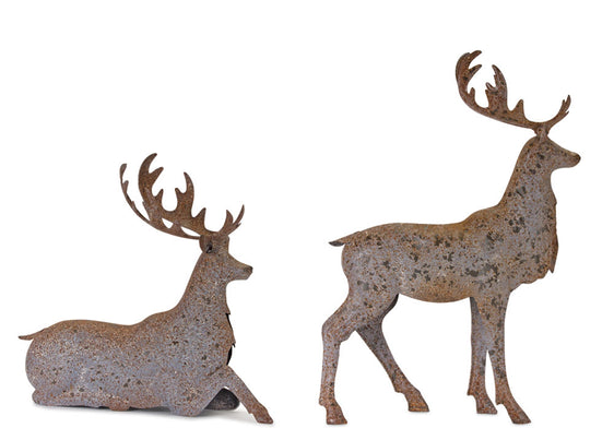 Rustic-Metal-Deer-Cut-Out-Décor-(set-of-2)-Brown-Decor