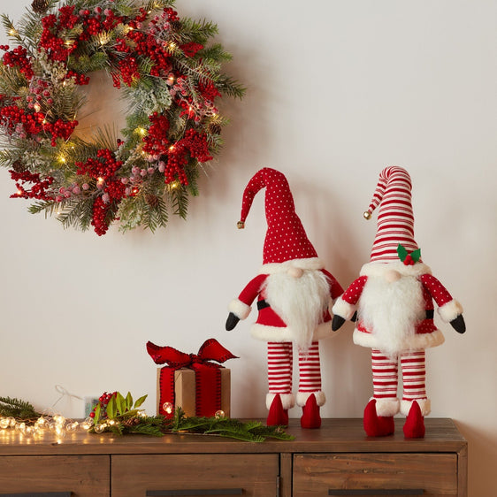 Plush-Standing-Holiday-Elf-Gnome-Decor,-Set-of-2-Decor