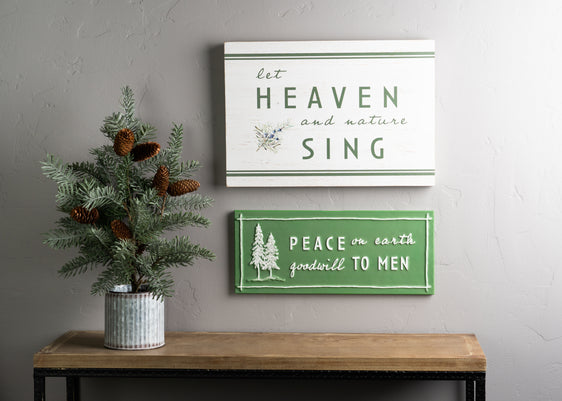 Rustic Wood Christmas Sentiment Sign 20"