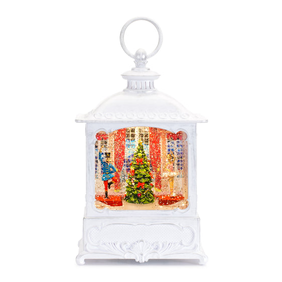 LED Snow Globe Lantern with Nutcracker Scene 10"