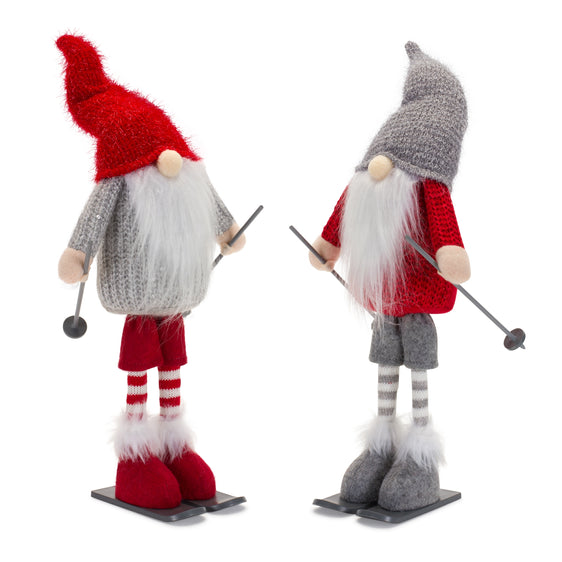 Plush Standing Gnome Skier, Set of 6