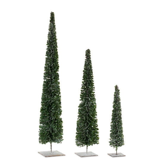 PVC-Bottle-Brush-Design-Pine-Tree-Décor-with-Stand-(Set-of-3)-Decor