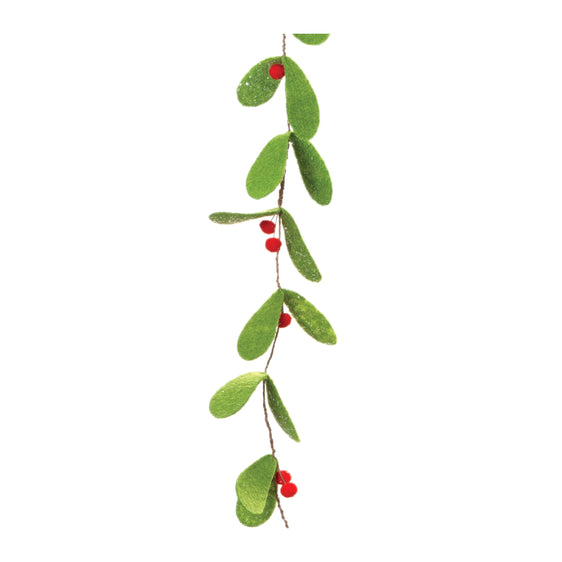 Fabric Mistletoe String Garland, Set of 2