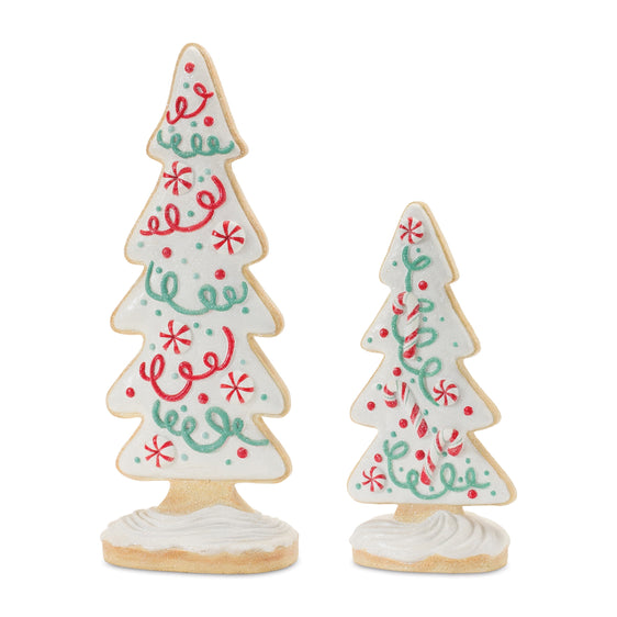 Gingerbread-Holiday-Tree,-Set-of-2-Decor