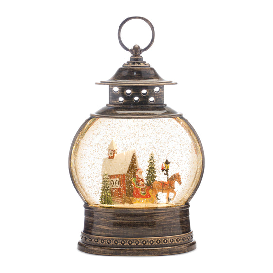 LED Snow Globe with Santa's Sleigh 11.5"