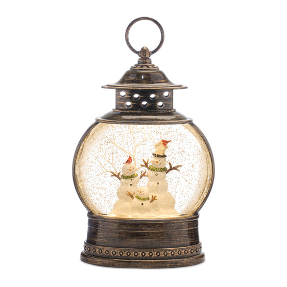 LED Snow Globe with Snowman Family 11.5"