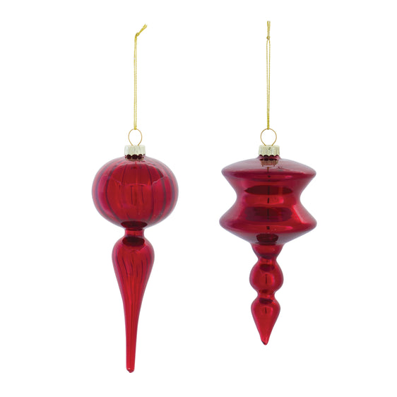 Glass Finial Drop Ornament, Set of 12