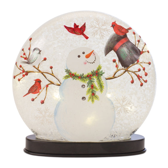 LED Lighted Snowman Orb 8"