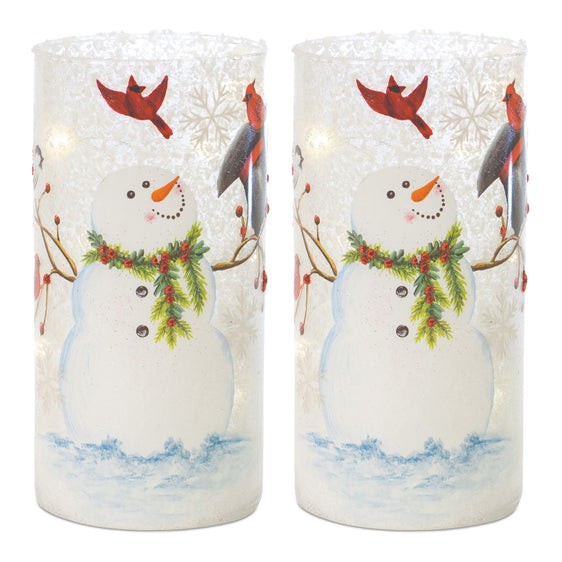 LED Snowman Luminary, Set of 2