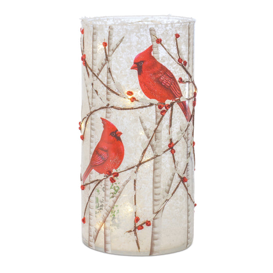 LED-Cardinal-Bird-Luminary-(Set-of-2)-Decor