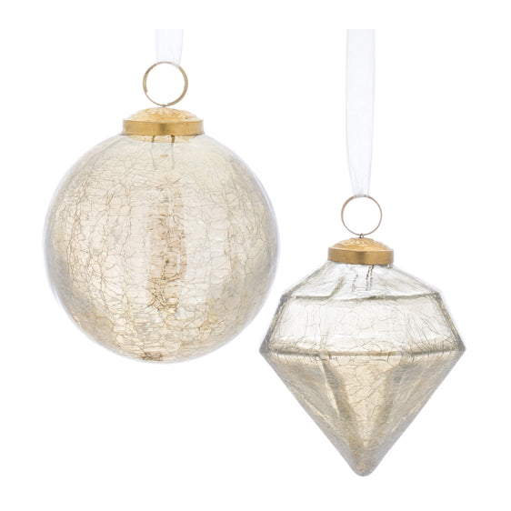 Champagne-Crackle-Glass-Ornament,-Set-of-6-Ornaments