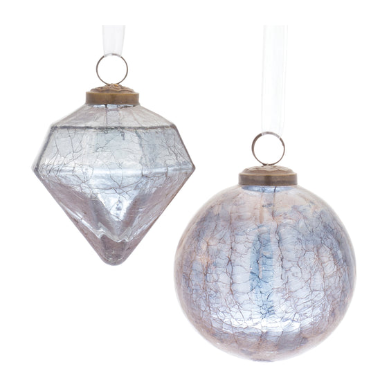 Blue-Crackle-Glass-Ornament,-Set-of-6-Ornaments