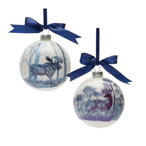 Woodland-Deer-and-Moose-Ball-Ornament,-Set-of-6-Ornaments