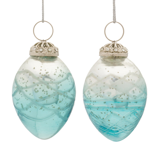 Blue-Ombre-Glass-Drop-Ornament,-Set-of-6-Ornaments