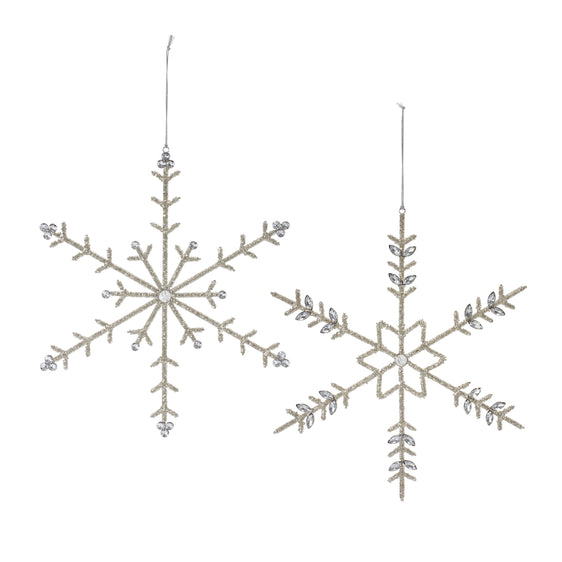 Jeweled-Metal-Snowflake-Ornament,-Set-of-6-Ornaments