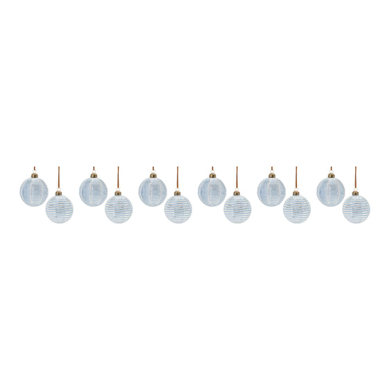 Ribbed Glass Ornament, Set of 12